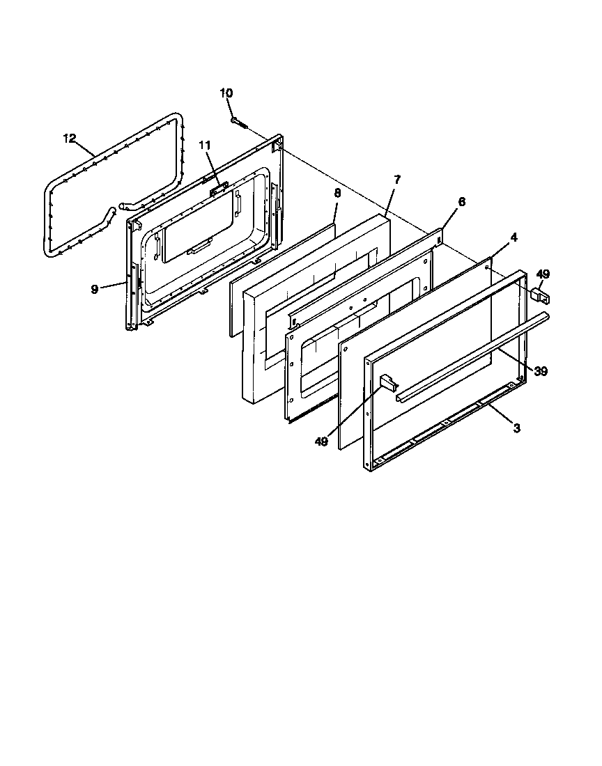 Universal/Multiflex (Frigidaire) MGF345CBSB door diagram