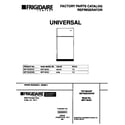 Universal/Multiflex (Frigidaire) MRT18CSCW0 cover page diagram