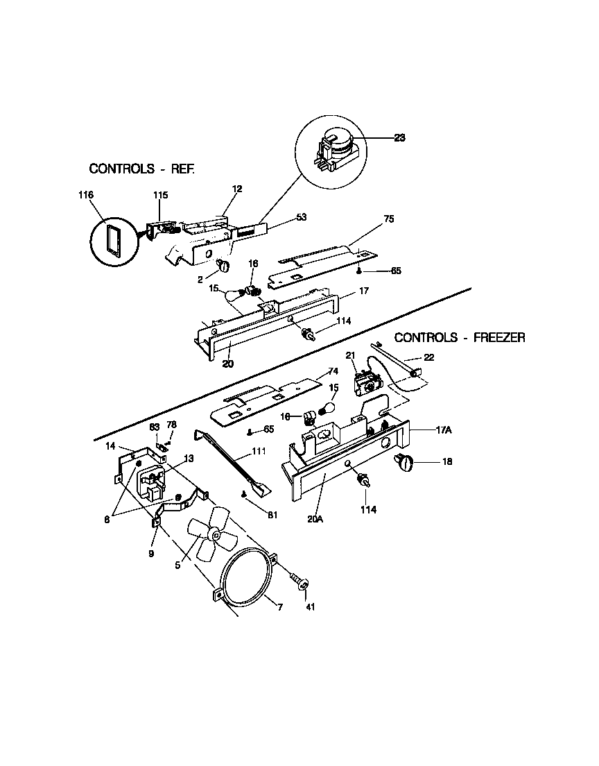 Universal/Multiflex (Frigidaire) MRS20PRCW0 controls diagram