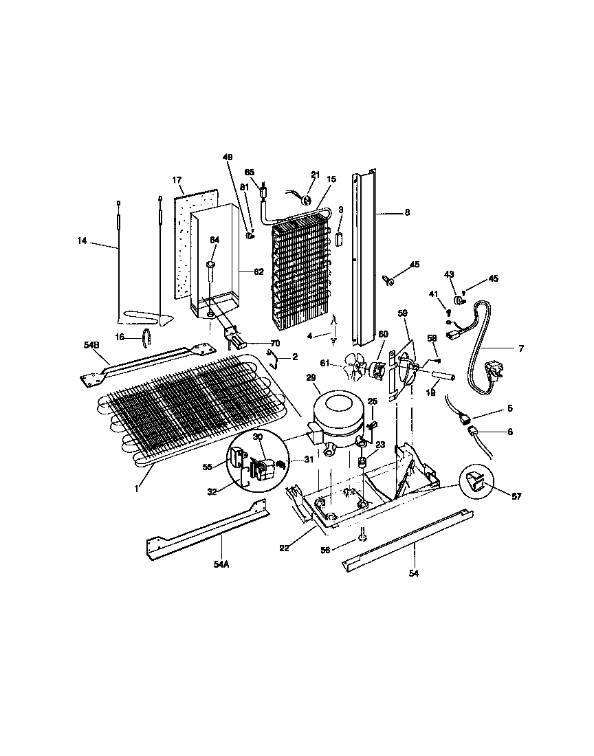 Universal/Multiflex (Frigidaire) MRS20PRCW0 cooling system diagram