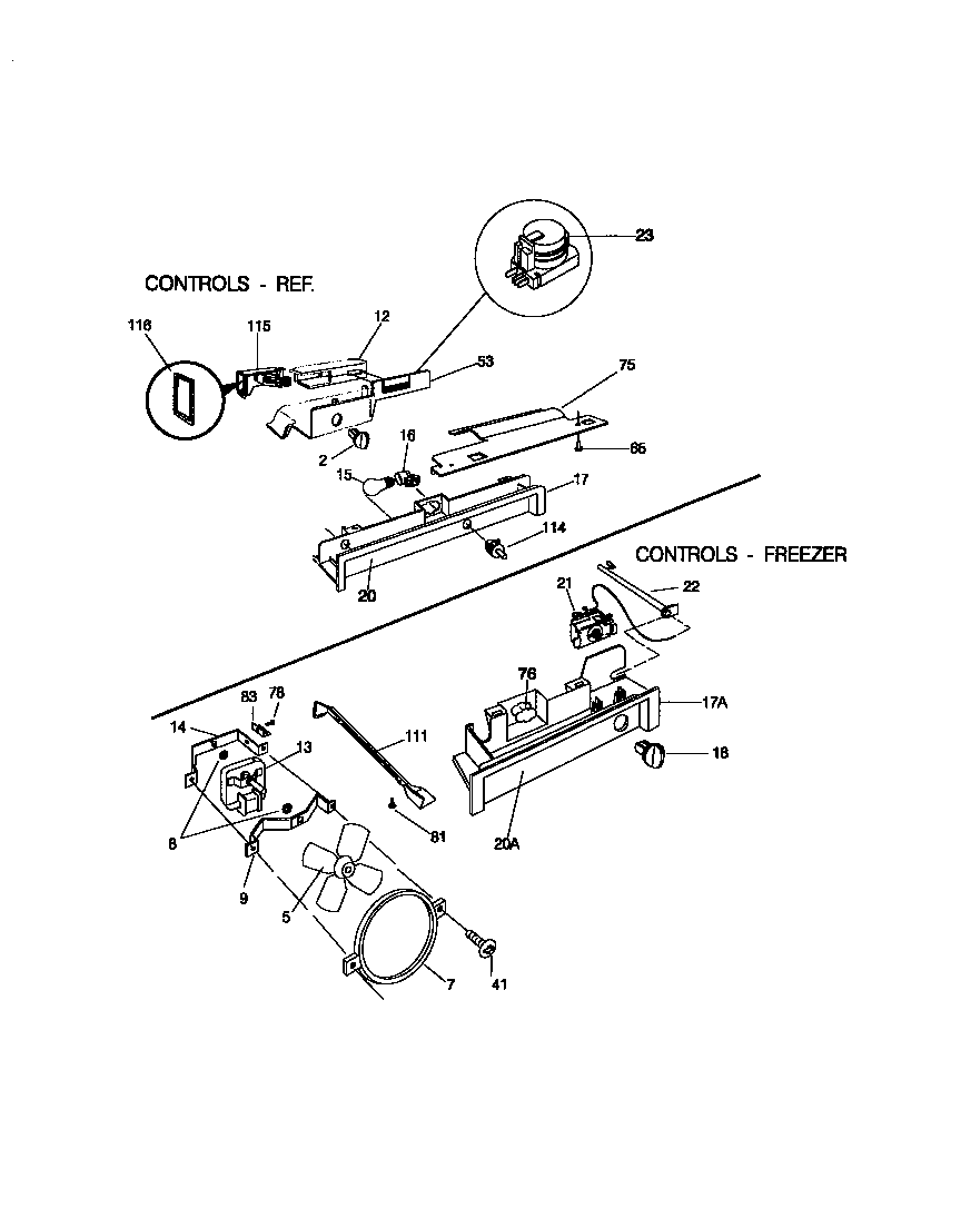 Universal/Multiflex (Frigidaire) MRS20BRCD0 controls diagram