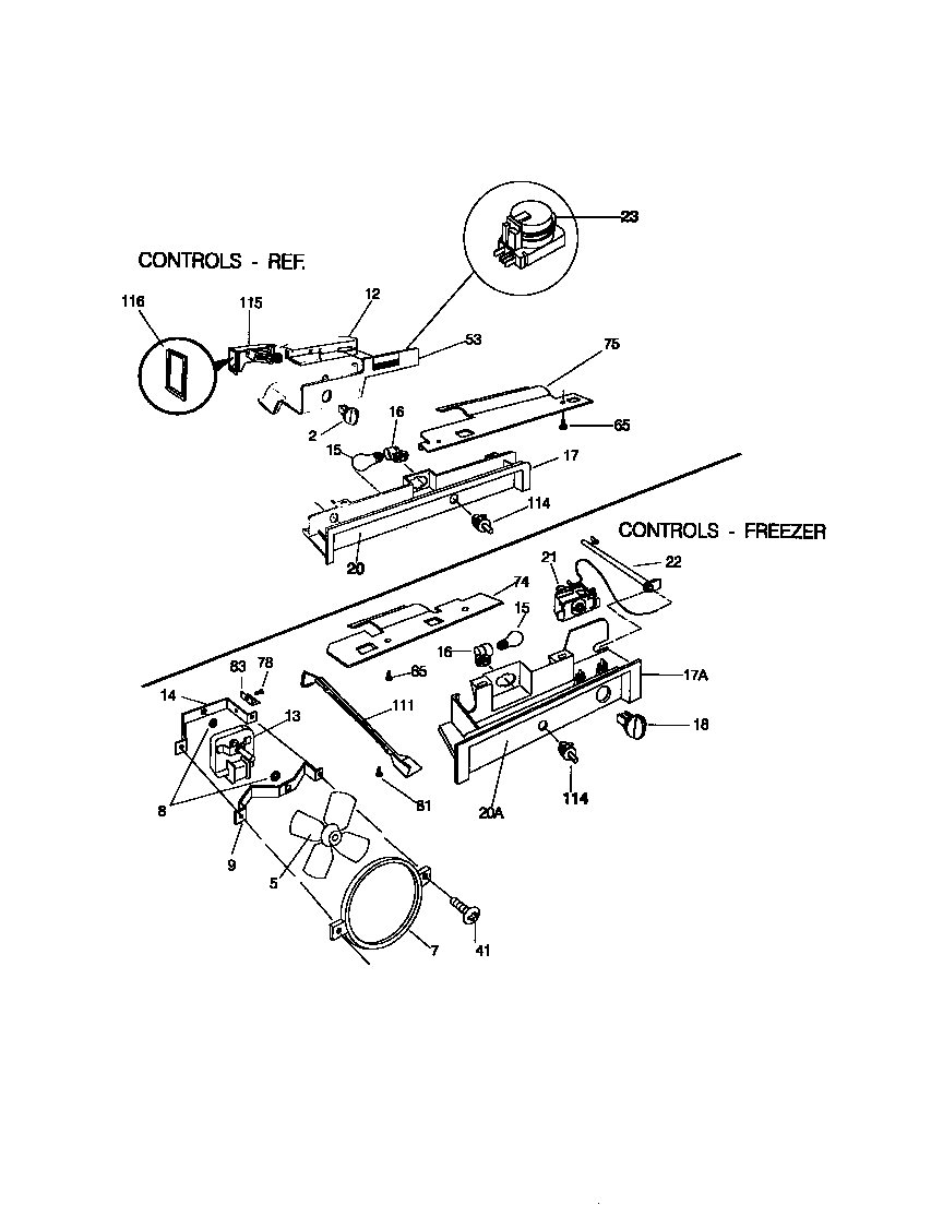 Universal/Multiflex (Frigidaire) MRS22HNCD0 controls diagram