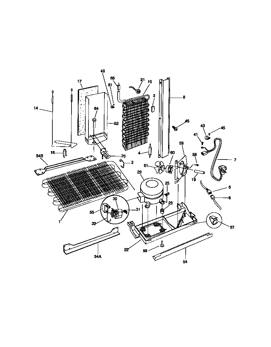 Universal/Multiflex (Frigidaire) MRS22HNCD0 cooling system diagram