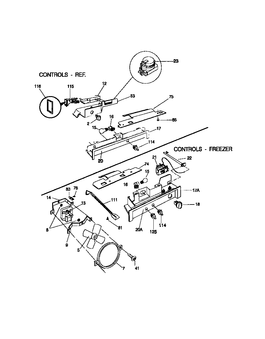 Universal/Multiflex (Frigidaire) MRS24WRCW0 controls diagram