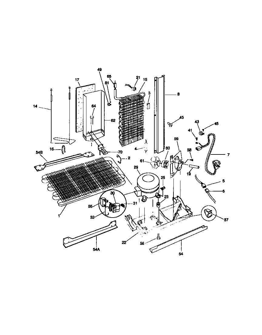 Universal/Multiflex (Frigidaire) MRS24WRCW0 cooling system diagram