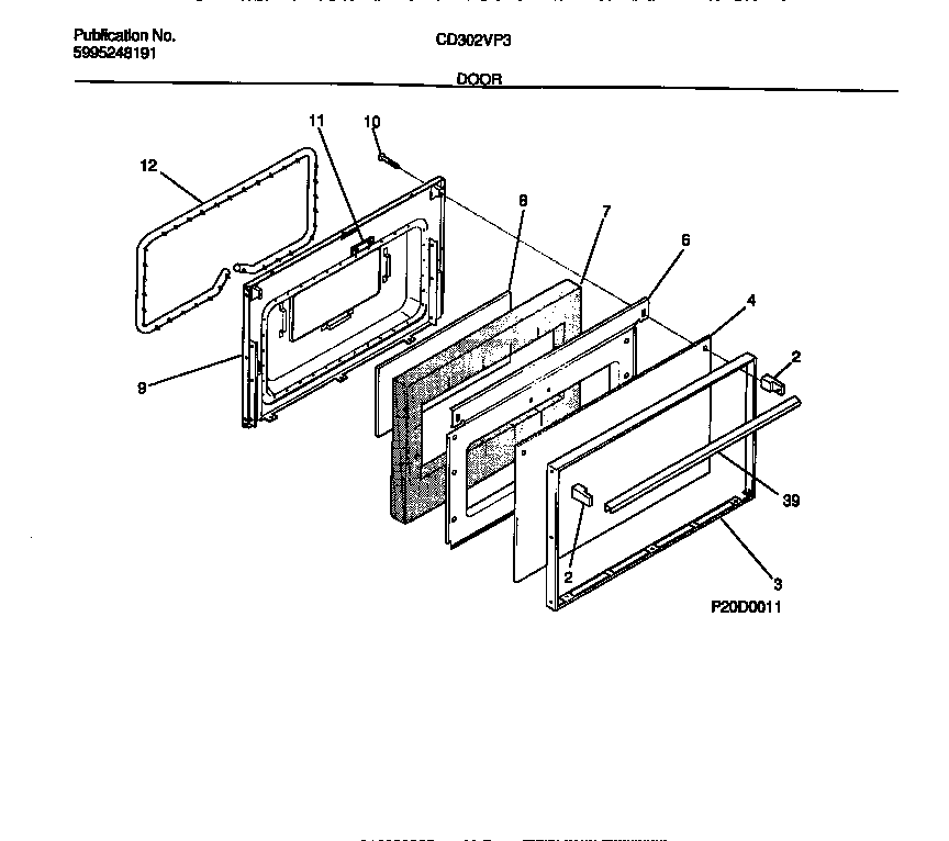 Kelvinator CD302VP3W02 door diagram