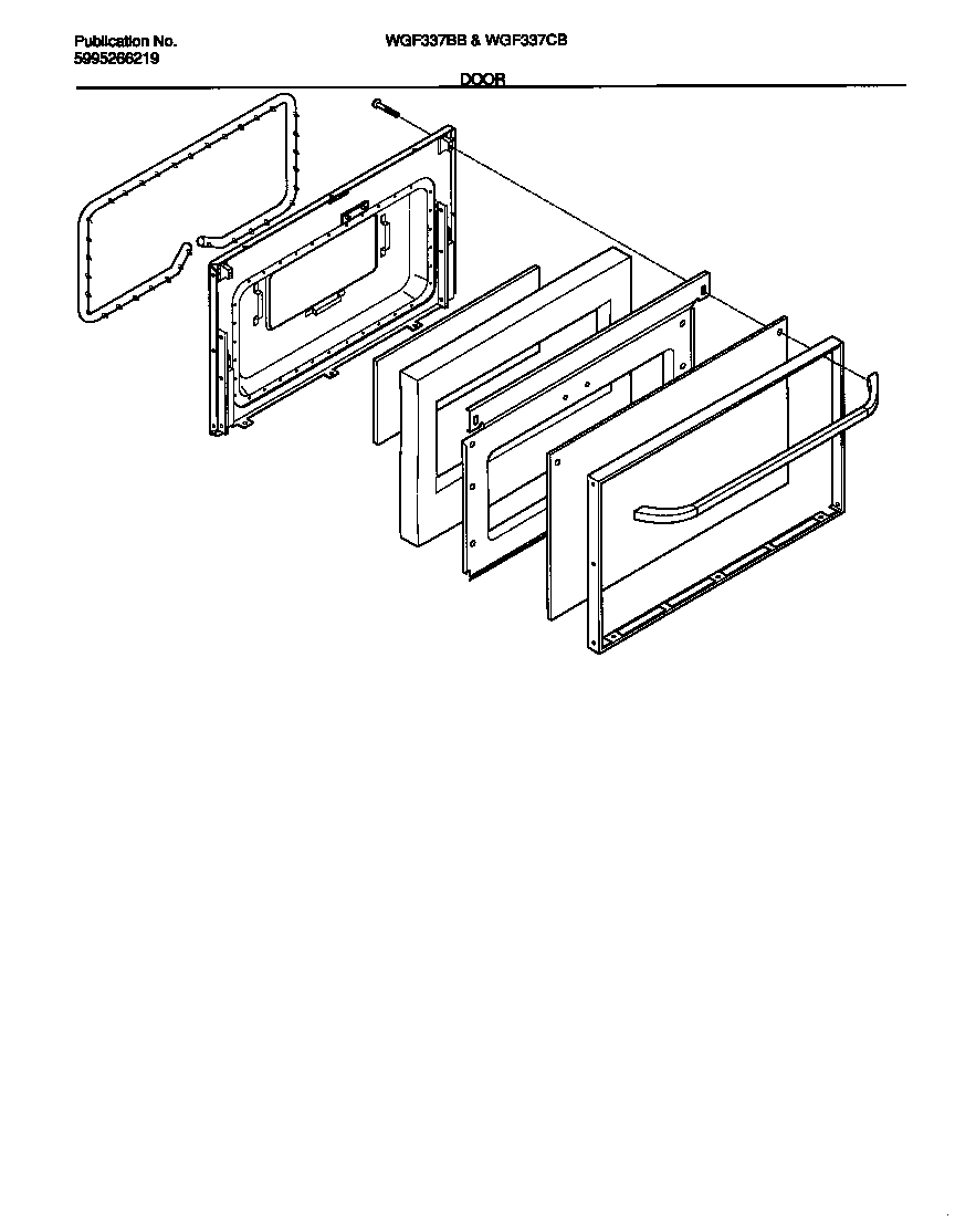 White-Westinghouse WGF337CBSA door diagram