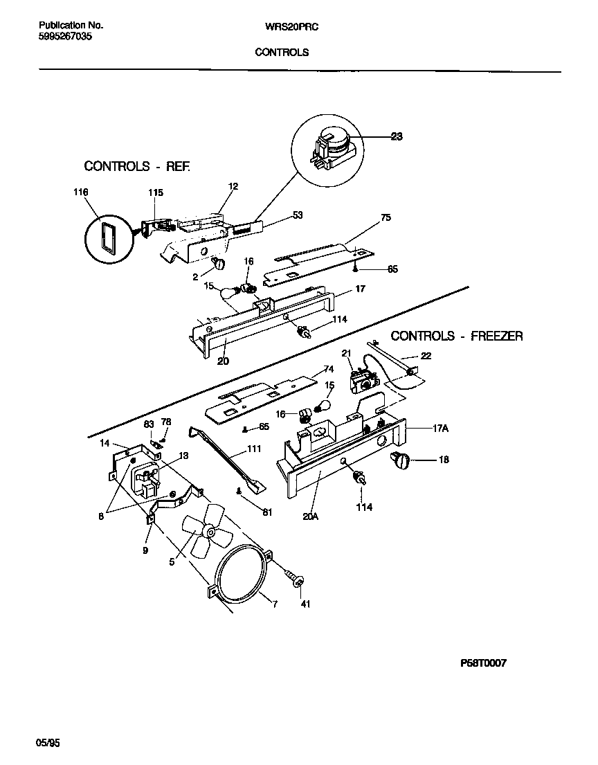 White-Westinghouse WRS20PRCD0 controls diagram