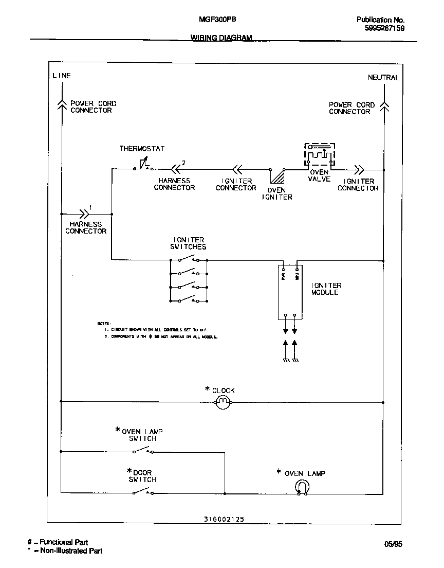 Universal/Multiflex (Frigidaire) MGF300PBWC wiring diagram diagram