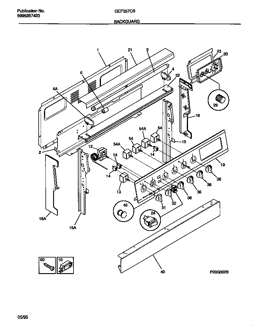 Gibson GEF357CBTB backguard diagram