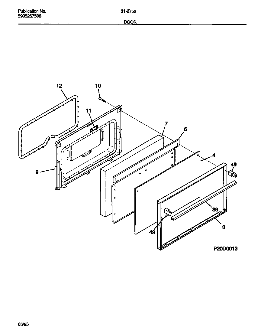 Tappan 31-2752-00-03 door diagram