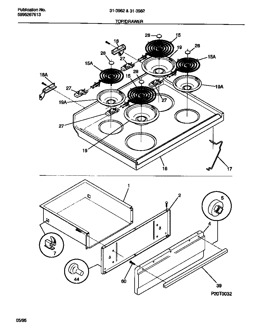 Tappan 31-3982-23-03 top/drawer diagram