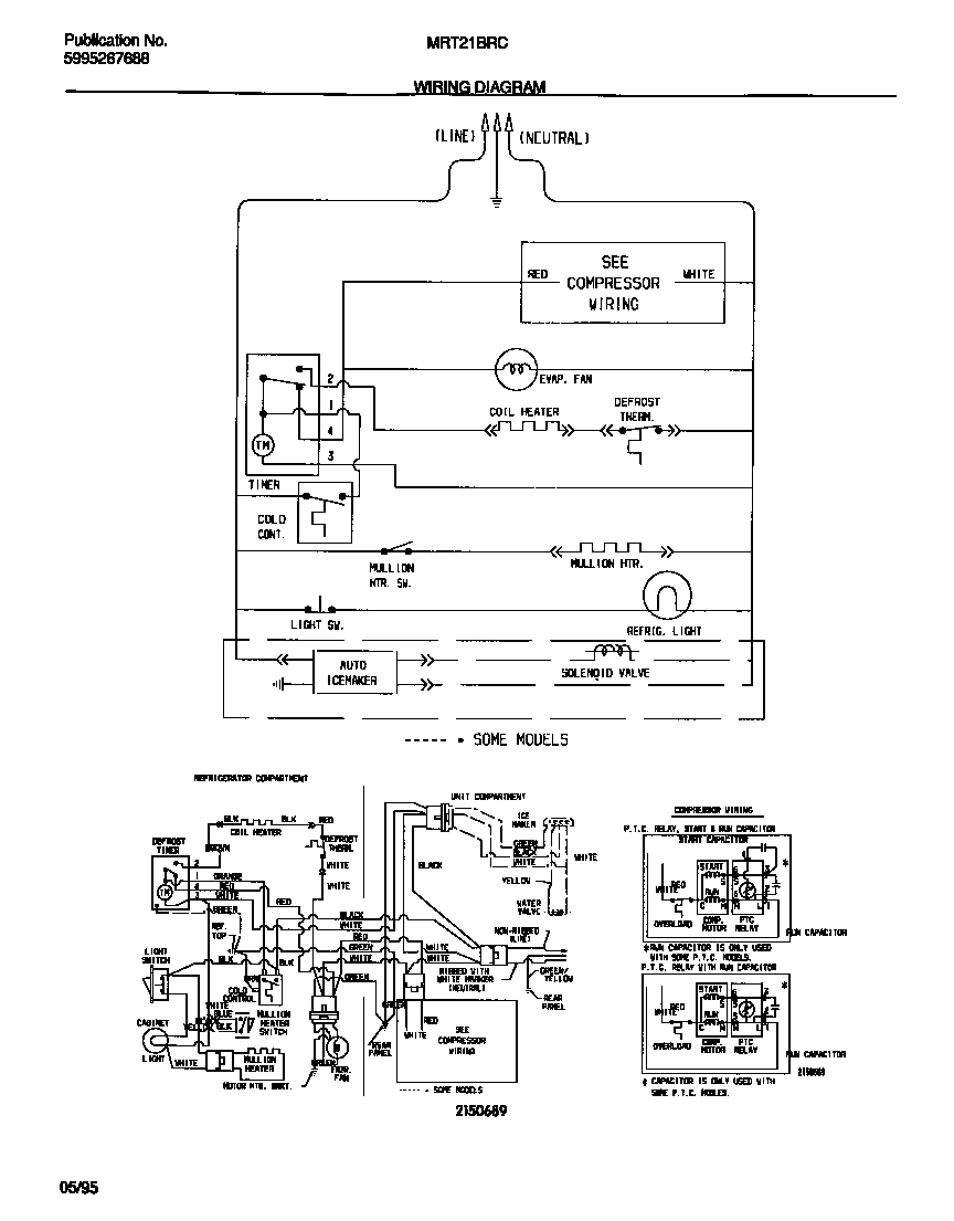 Universal/Multiflex (Frigidaire) MRT21BRCW0 wiring diagram diagram