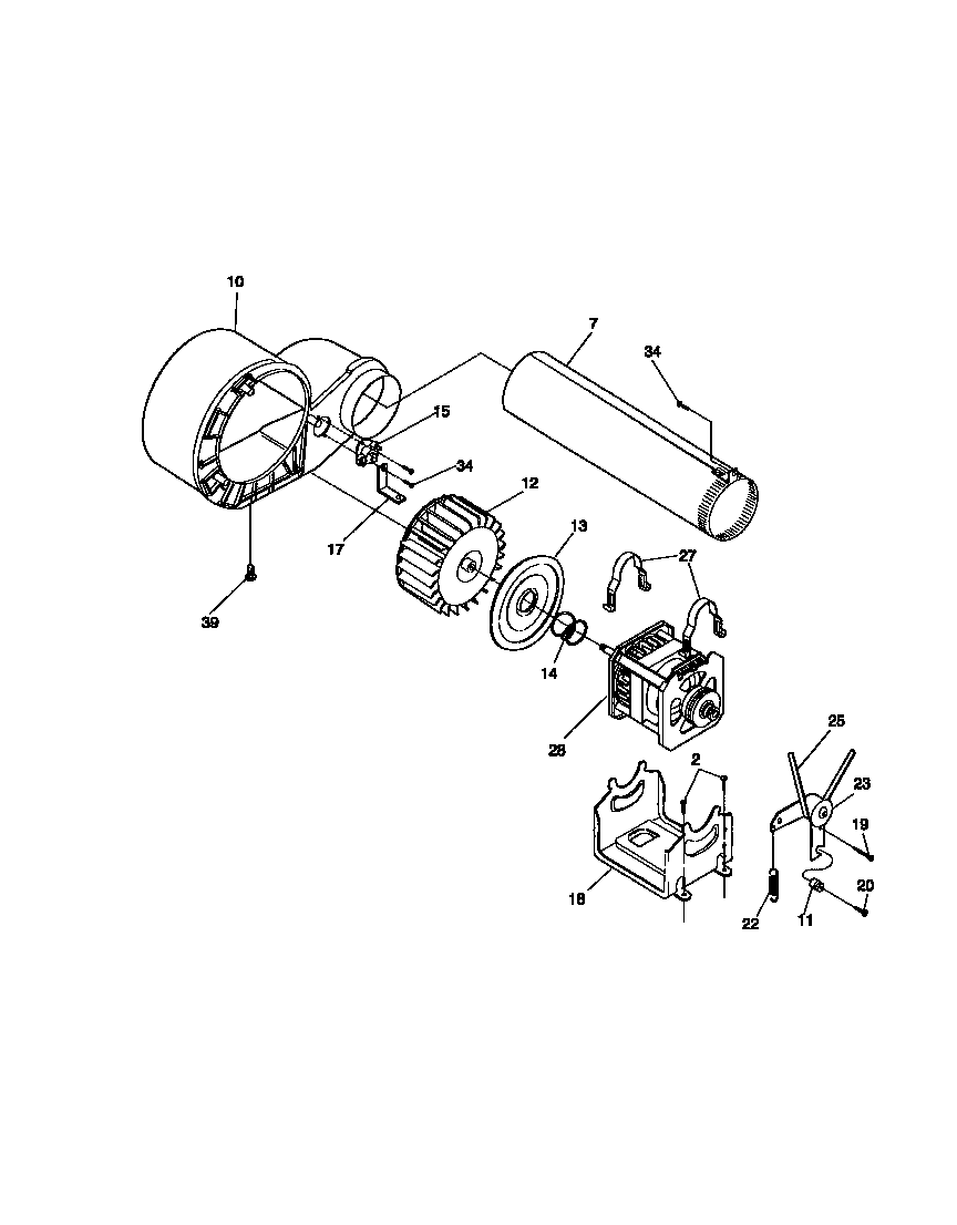 Universal/Multiflex (Frigidaire) MDG216RBD1 motor diagram