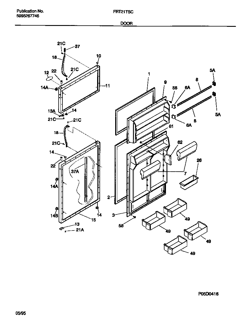 Frigidaire FRT21TSCD0 door diagram