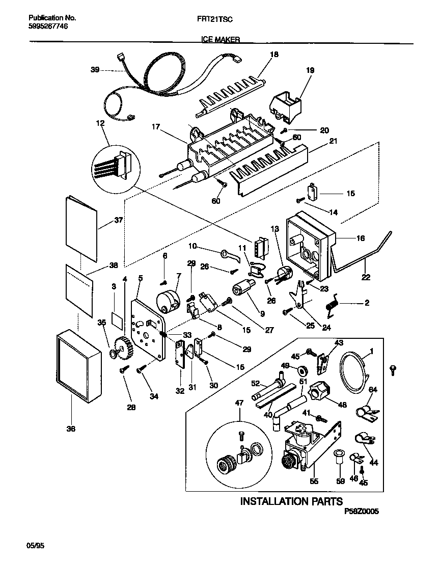 Frigidaire FRT21TSCD0 ice maker diagram