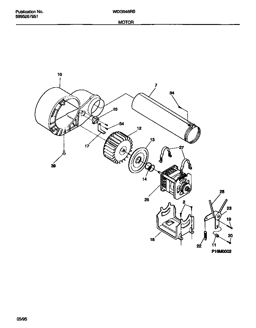 White-Westinghouse WDG546RBS0 motor diagram