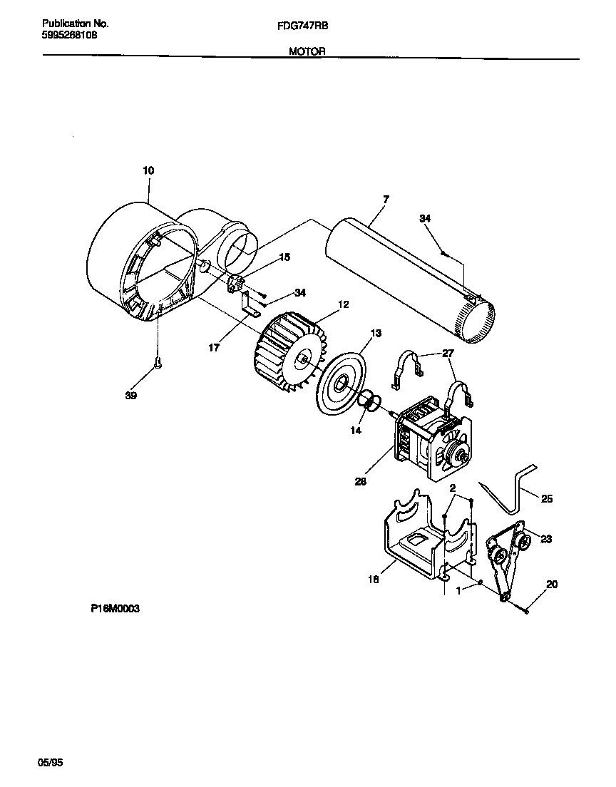 Frigidaire FDG747RBT1 motor diagram
