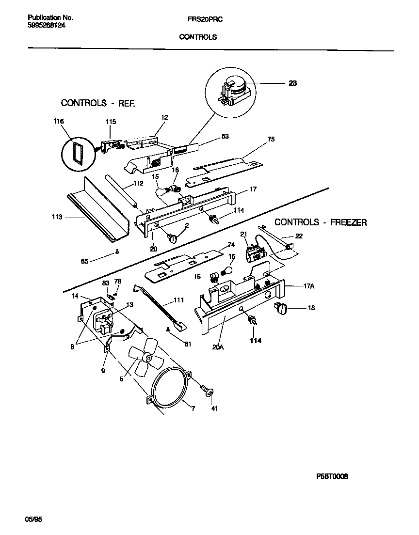 Frigidaire FRS20PRCD0 controls diagram