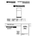 Frigidaire FRT13CNCW0 cover page diagram