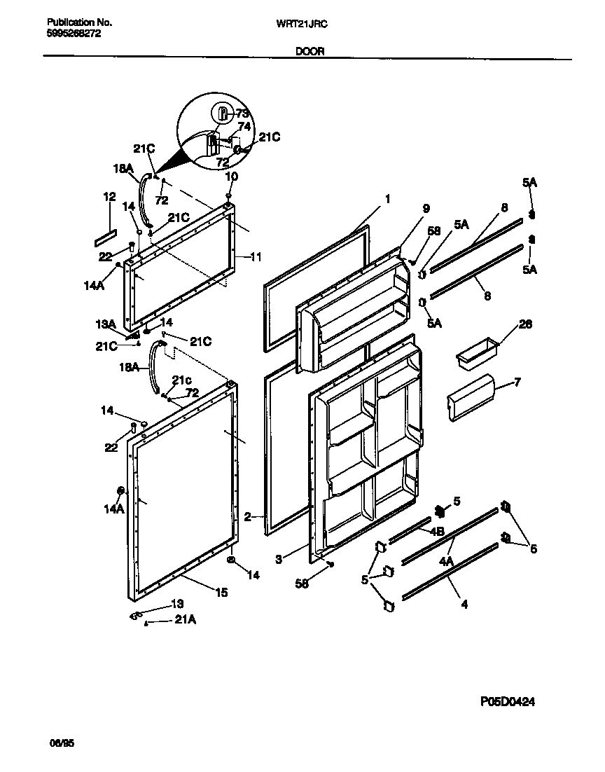 White-Westinghouse WRT21JRCD0 door diagram