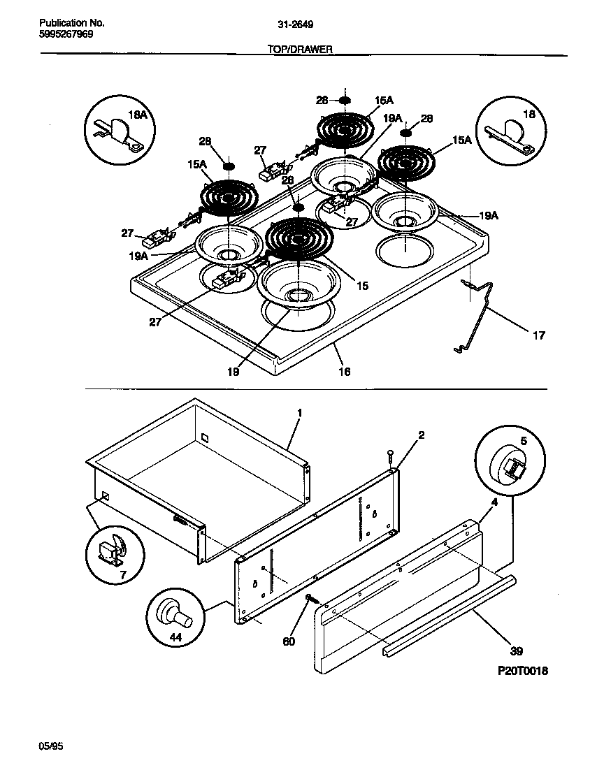 Tappan 31-2649-23-09 top/drawer diagram