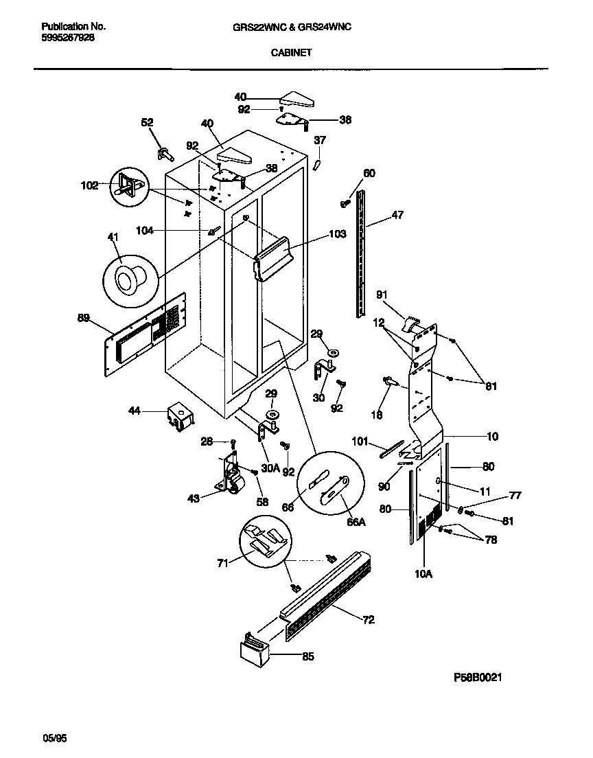 Gibson GRS22WNCD0 cabinet diagram