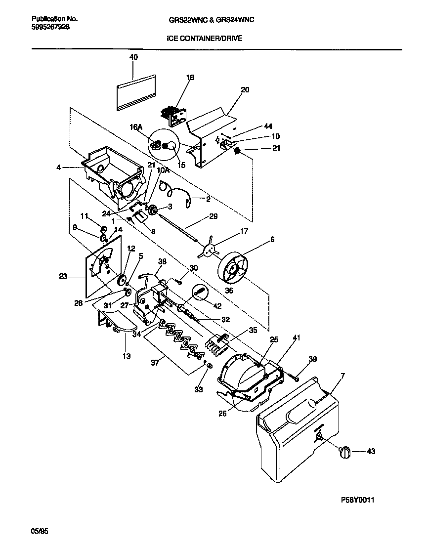 Gibson GRS22WNCD0 ice container/drive diagram