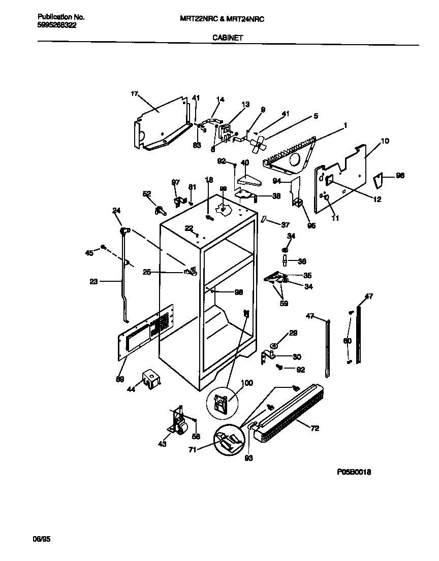 Universal/Multiflex (Frigidaire) MRT24NRCD0 cabinet diagram