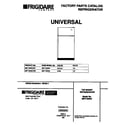 Universal/Multiflex (Frigidaire) MRT18NNCW0 cover page diagram