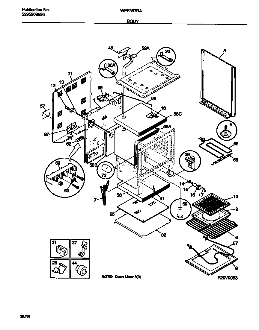 White-Westinghouse WEF357BADB body diagram