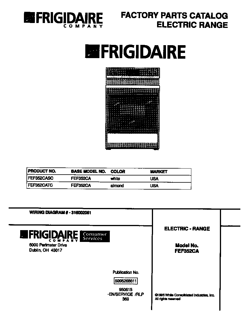 Frigidaire FEF352CASC null diagram
