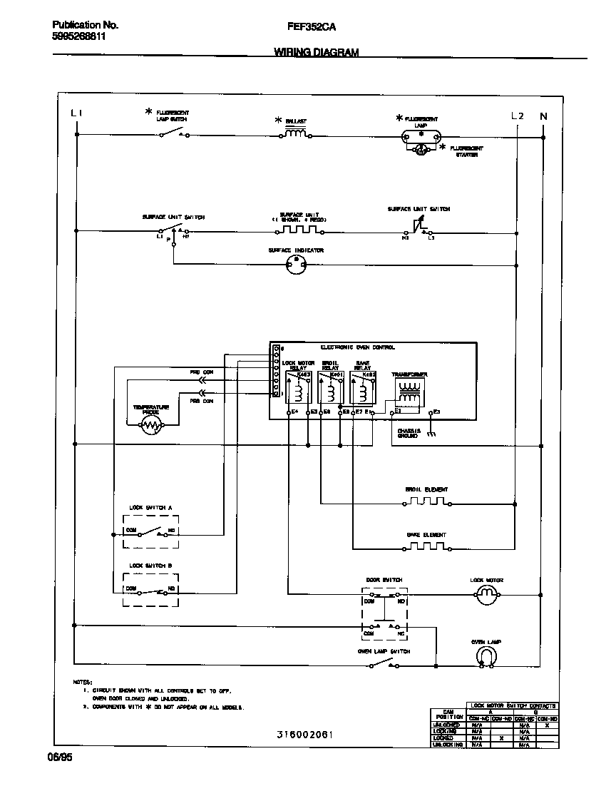 Frigidaire FEF352CASC wiring diagram diagram