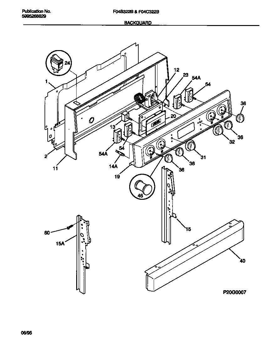 Frigidaire F04B322BDB backguard diagram