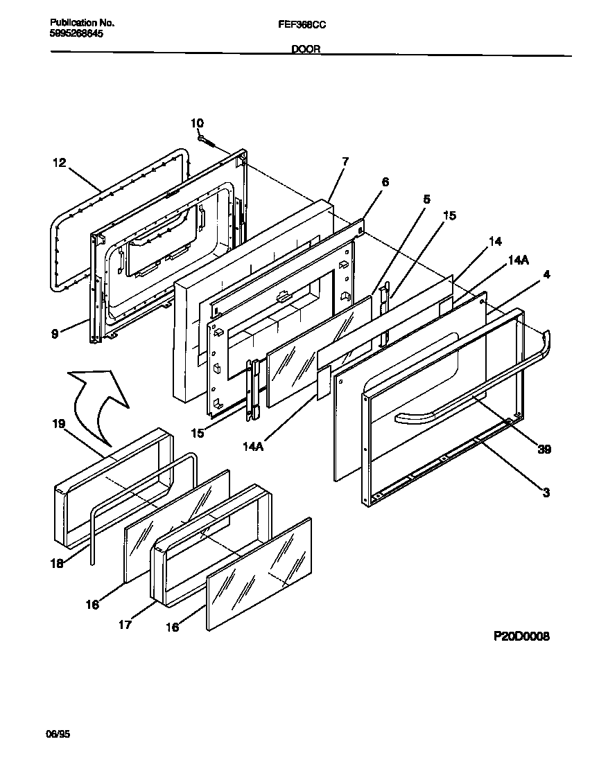 Frigidaire FEF368CCBB door diagram
