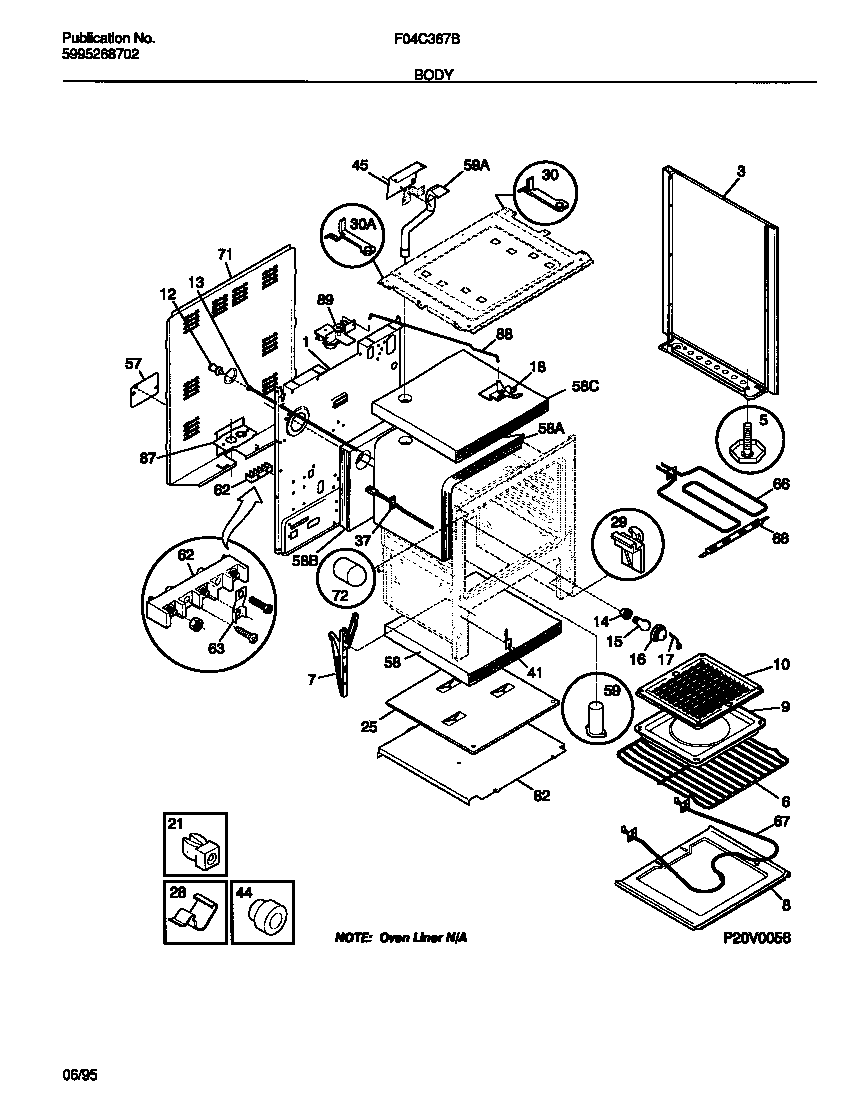Frigidaire F04C367BTB body diagram
