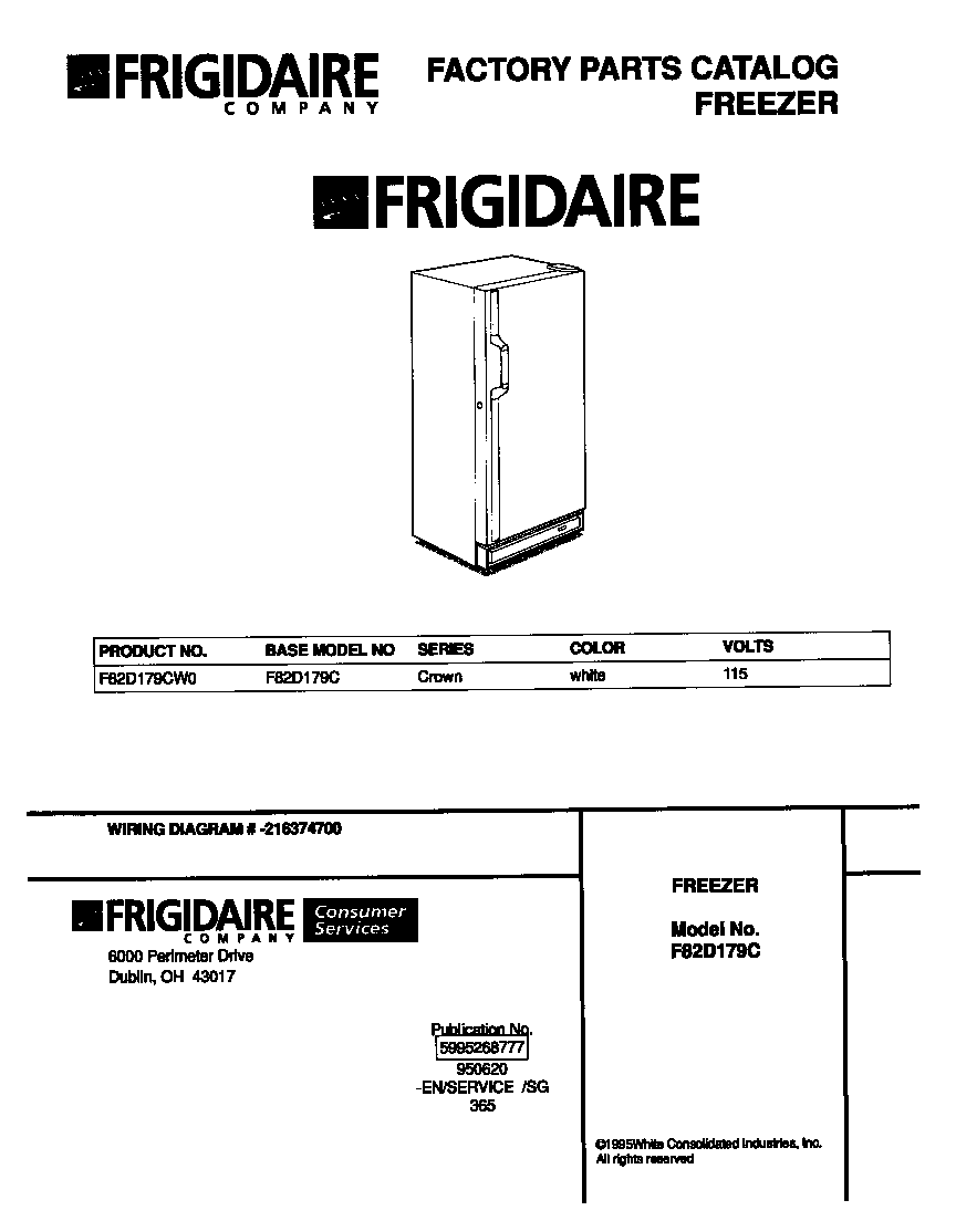 Frigidaire F82D179CW0 null diagram