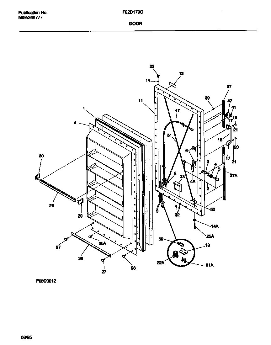 Frigidaire F82D179CW0 door diagram