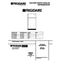 Frigidaire FRT16PRCW0 cover page diagram