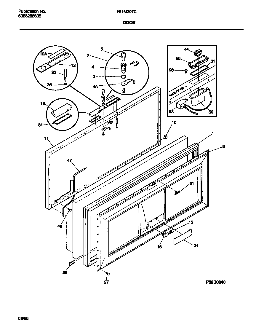 Frigidaire F81M207CW0 door diagram