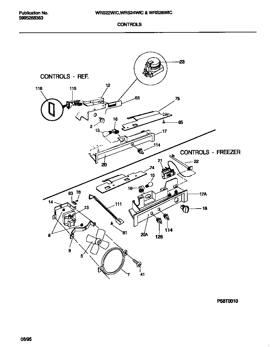 White-Westinghouse WRS24WICW0 controls diagram