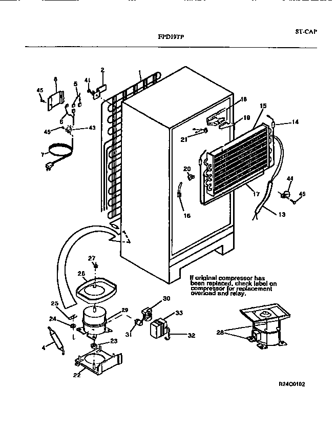 Frigidaire FPD19TPW1 cooling system diagram