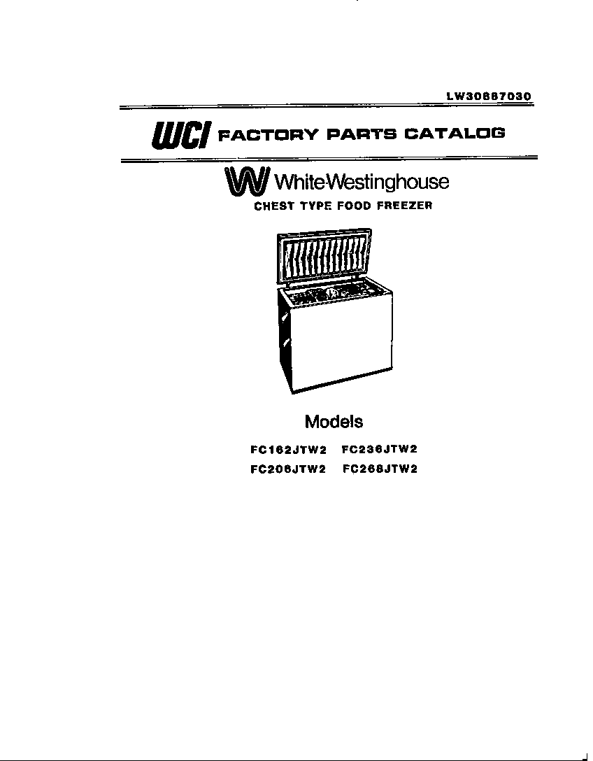 White-Westinghouse FC236JTW2 cover page diagram