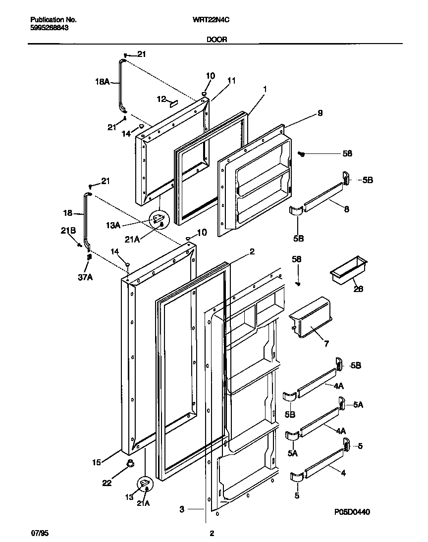 White-Westinghouse WRT22NRCD0 door diagram