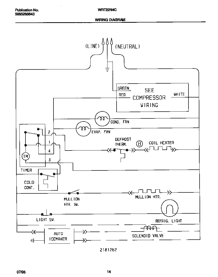 White-Westinghouse WRT22NRCD0 wiring diagram diagram