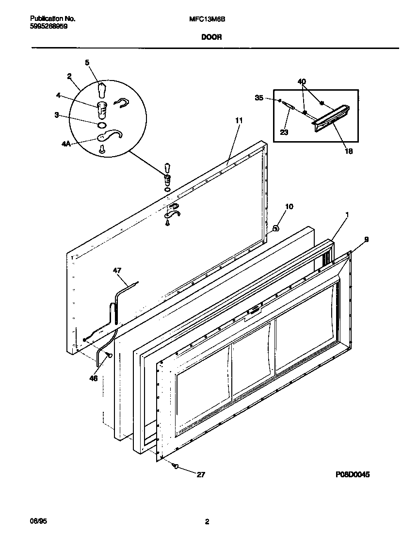 Universal/Multiflex (Frigidaire) MFC13M6BW0 door diagram
