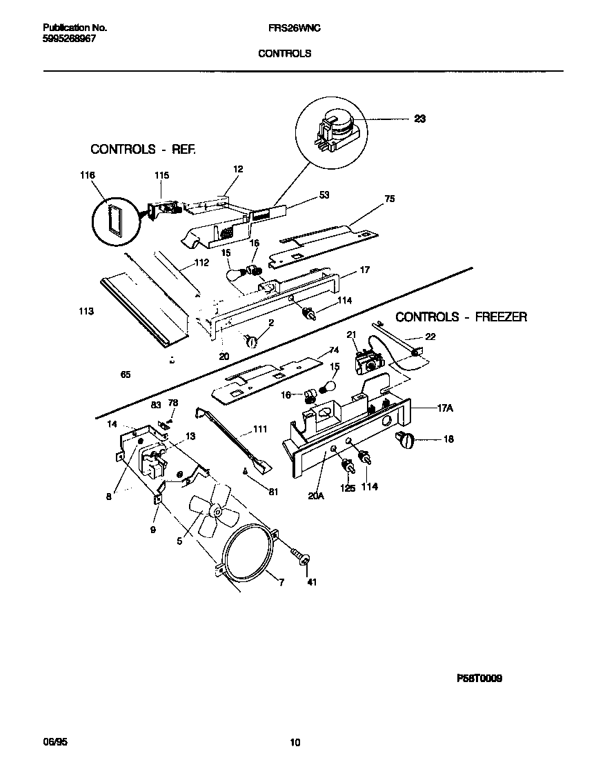 Frigidaire FRS26WNCW0 controls diagram