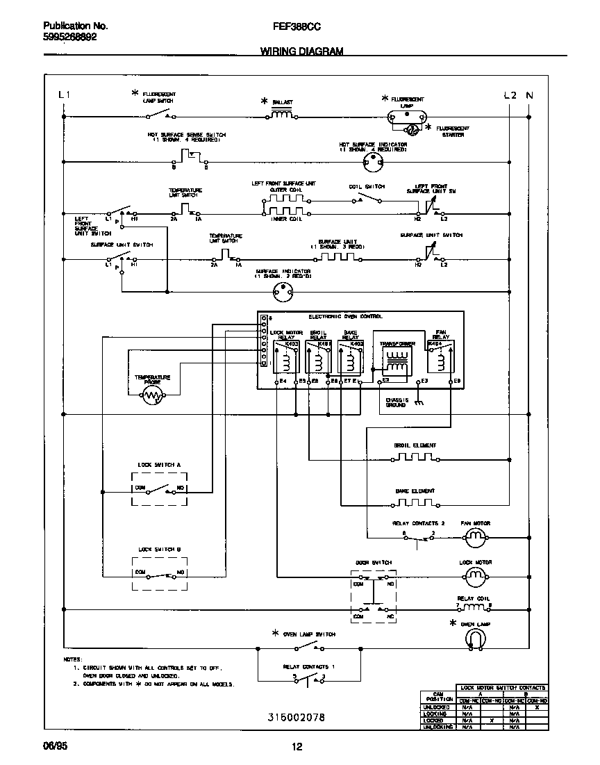 Frigidaire FEF388CCSB wiring diagram diagram