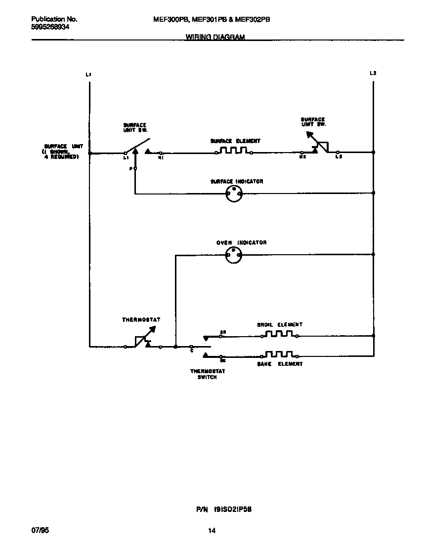 Universal/Multiflex (Frigidaire) MEF301PBWE wiring diagram diagram