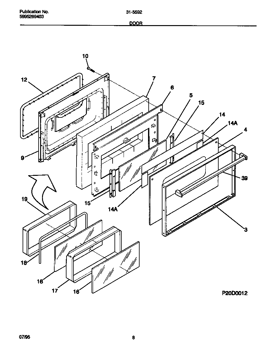 Tappan 31-5592-18-03 door diagram